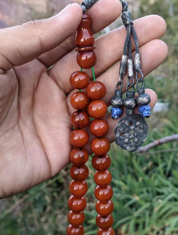 Gümüş Püskül Dizayn Osmanlı Benzetme Sıkma Kehribar